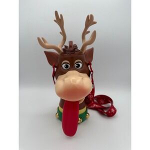 Disney Parks Reindeer Sipper Cup with‎ Lanyard Holiday Christmas Souvenir